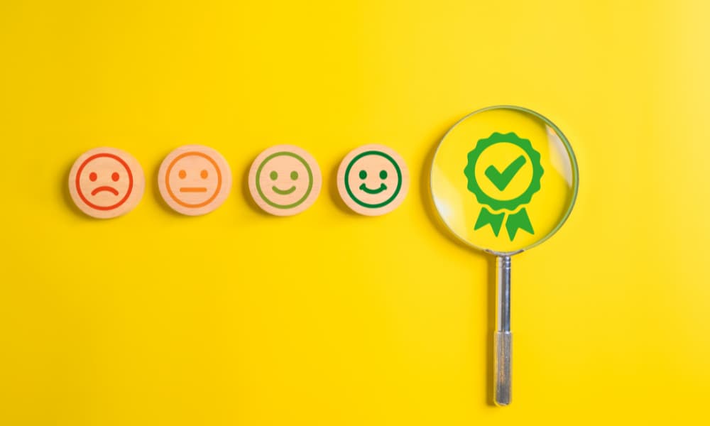 illustration of a set of a five step net promoter score emoticons